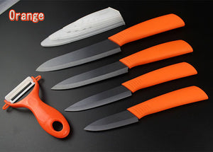 Ultimate 5 pcs Ceramic Knives Set: 3", 4", 5", 6" Paring Knives with Covers + Peeler